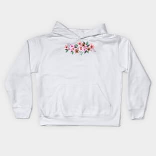 BOHO CHIC PEACH ROSE FLOWERS ARRANGEMENT Kids Hoodie